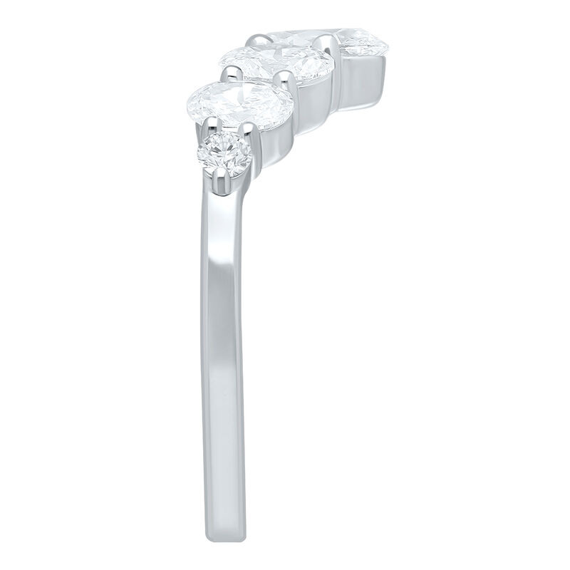 Lab Grown Diamond 1 1/2ctw. Oval and Round Graduating Contour Band in 10k White Gold image number null